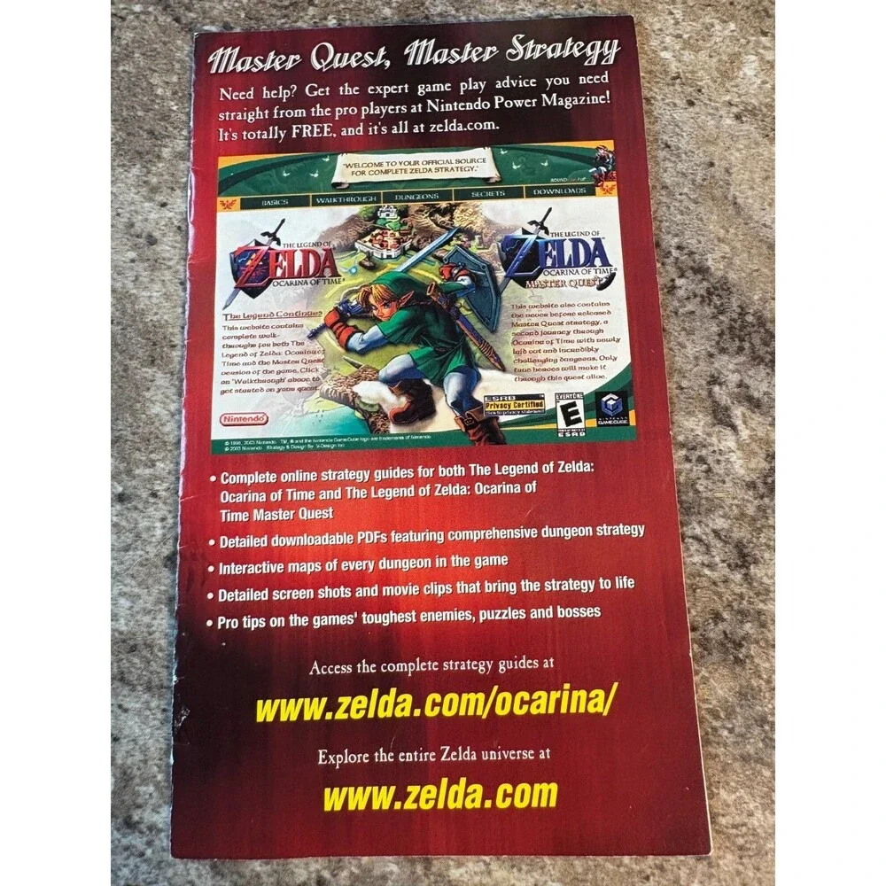 The Legend Of Zelda Master Quest Strategy Game Cube Wind Waker Guide Promo 2003